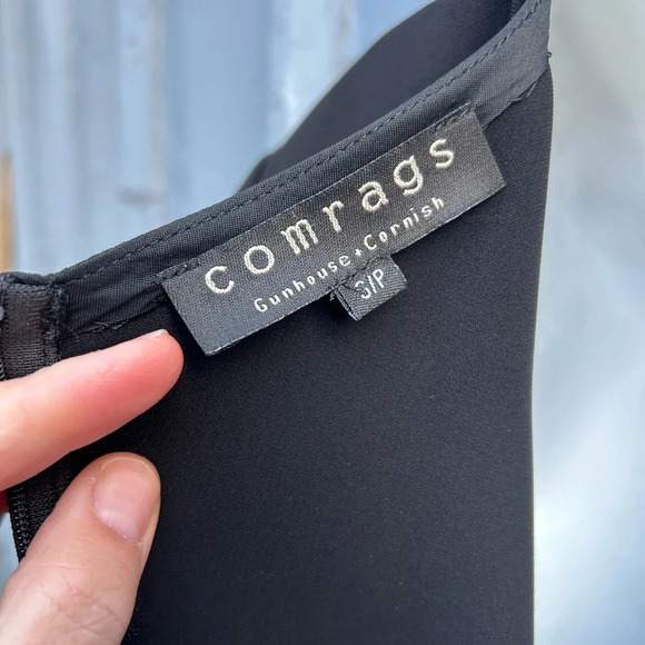 Comrags V neck Black Shift Dress, size Small - Picture 13 of 13